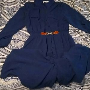 Indigo rose belted short dress